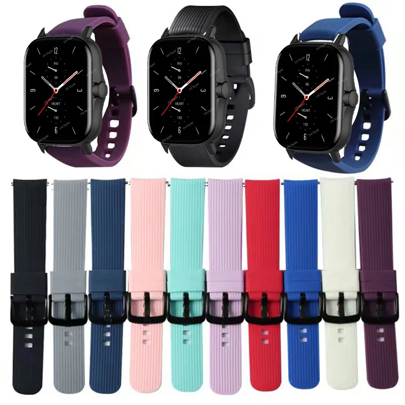 

Ремешок силиконовый для Amazfit GTS 2 Mini 2E, сменный спортивный браслет для Huami Amazfit BIP S U Pro POP Pro Zepp E, 20 мм
