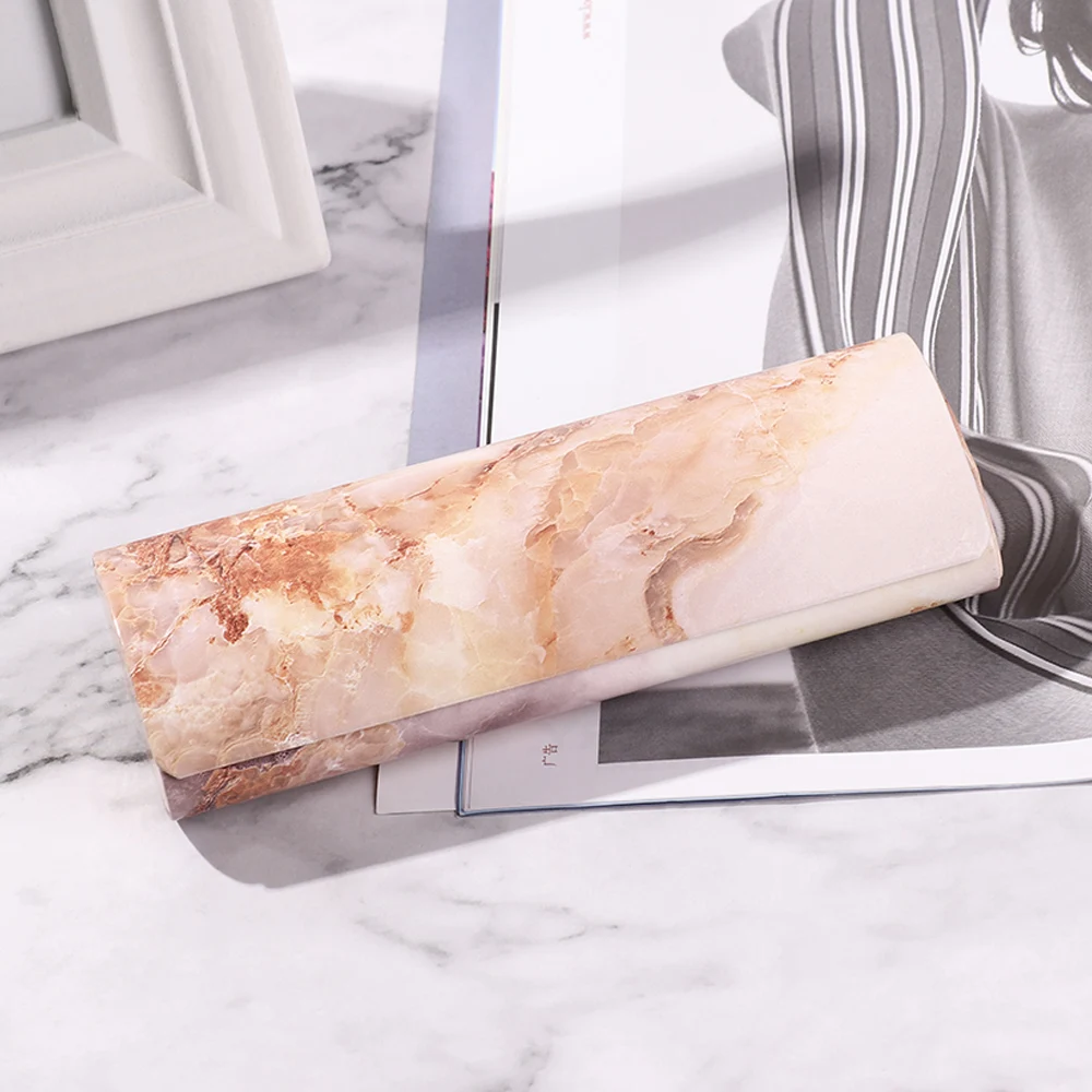 Футляр для очков с мраморным узором и сильным магнитом водонепроницаемый из ПУ