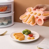 2021 new silicone sausage mold food grade diy homemade baby food crab mold tray baked sausage hot dog box baby food accessory