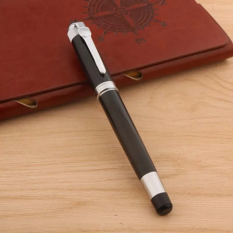 Шариковая ручка металлическая черная серебристая 189 | Канцтовары для офиса и дома