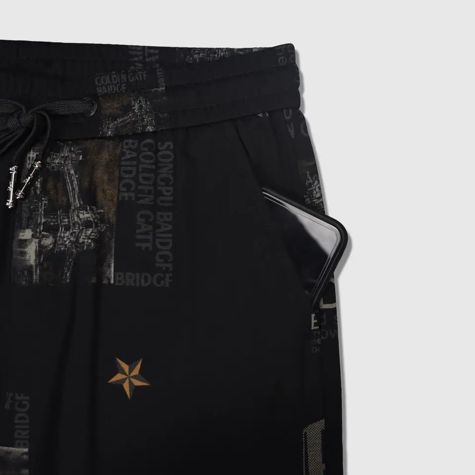 

2021 New Ice Silk Casual Pants Men's Summer Trendy Loose Exercise Ankle-Tied Lace-up Quick-Drying Pants Fashion Fashion Brand