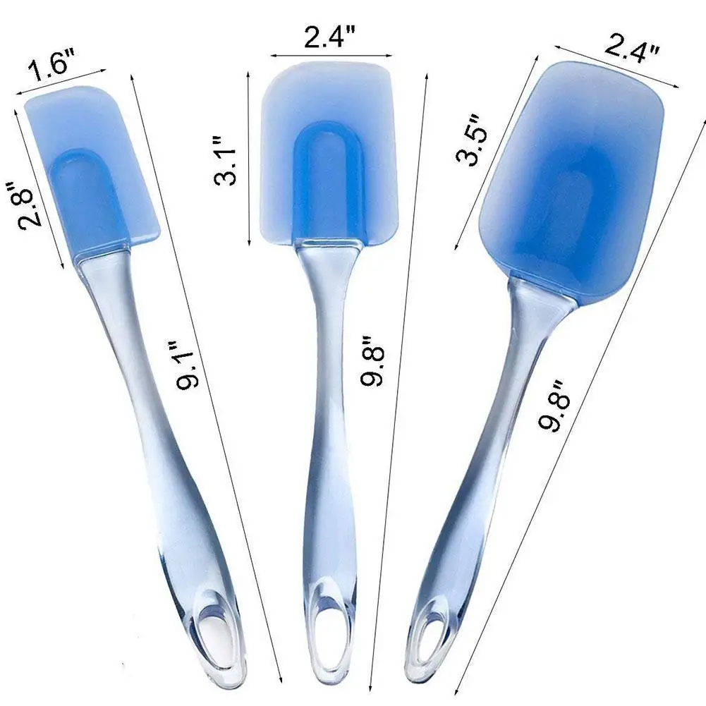 HobbyLane 3 шт./набор прозрачные синие термостойкие силиконовые лопатки инструмент