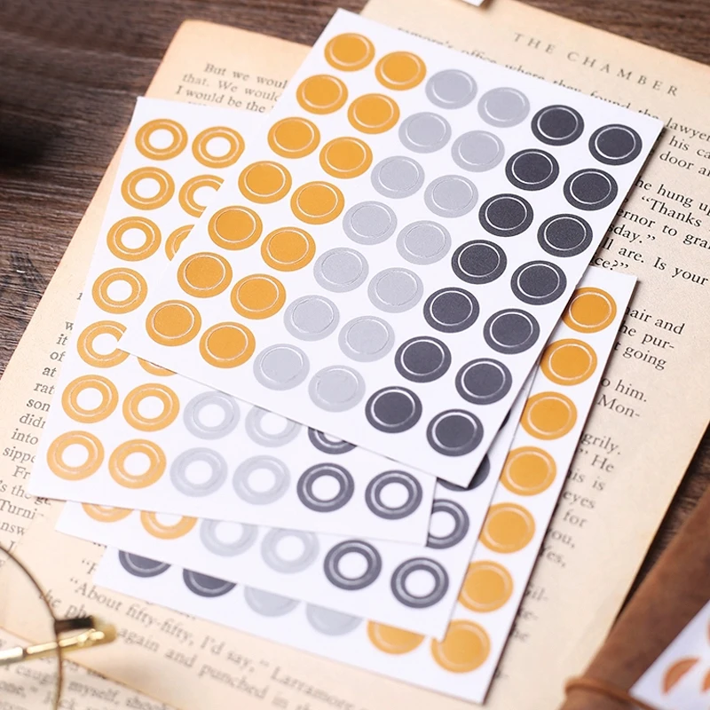 168 шт/4 листа цветные круглые кольца декоративные наклейки бумажная этикетка DIY