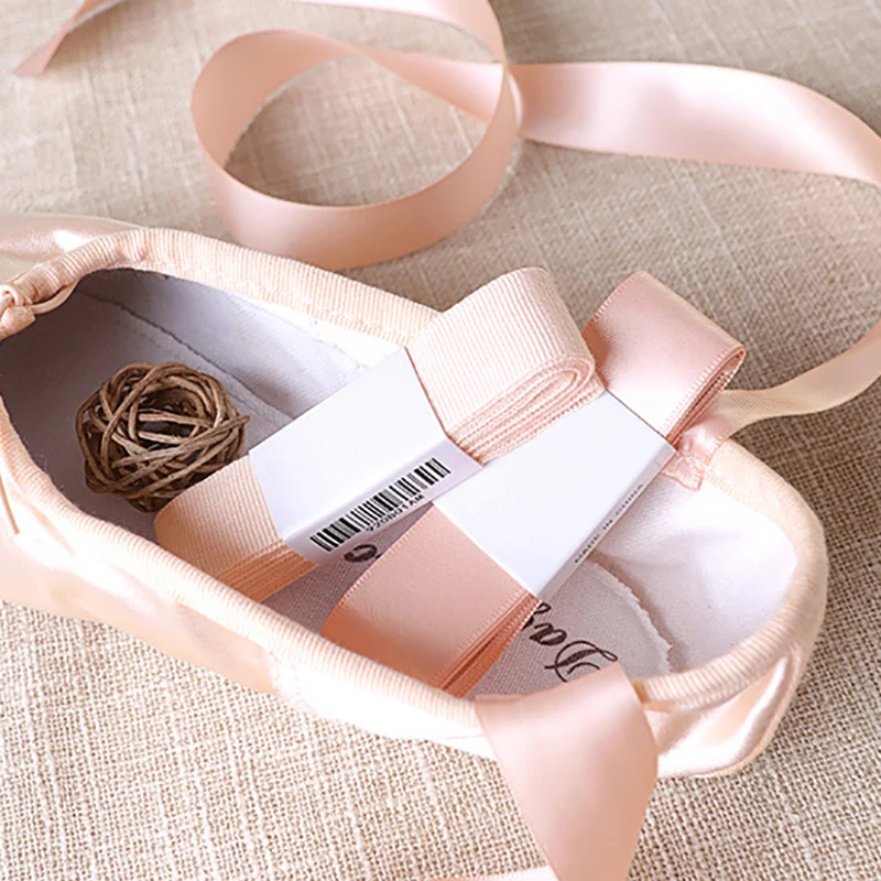 USHINE professional high quality satin ballet shoes ribbons laces ballet pointe shoe laces ballerina girls woman images - 6