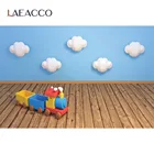Фон для фотосъемки детей Laeacco, с изображением голубого неба, белого пола и пола, игрушка-облако