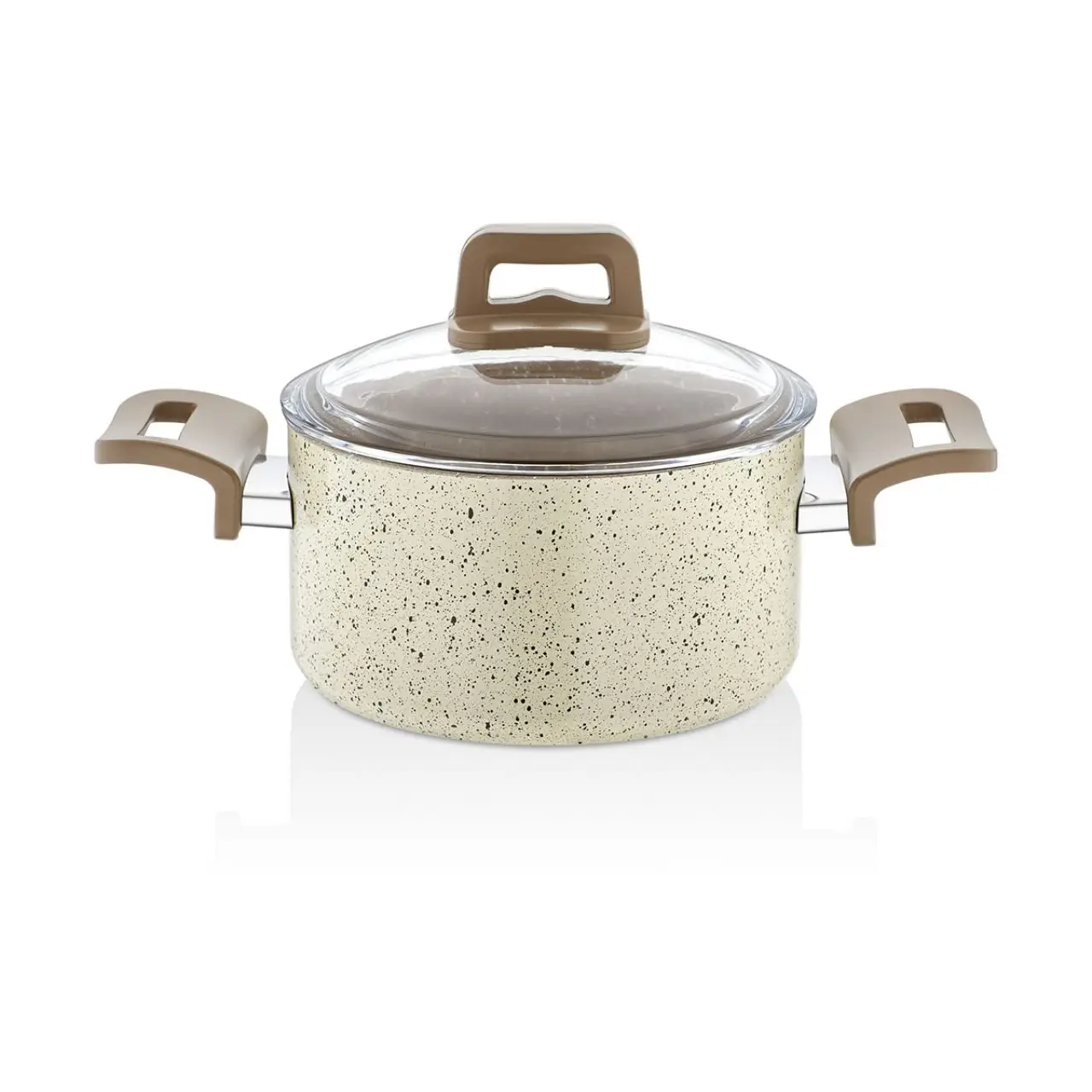 

Cream Color 18 CM Granite Deep Pot lunch box bulaklar eat bars knife