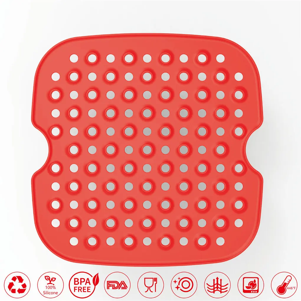 

Air Fryer Pads Steamer Liners Paper Food Grade Silicone Mold Air Fryer Parts Crisper Plate Airfryer Accessories For Making