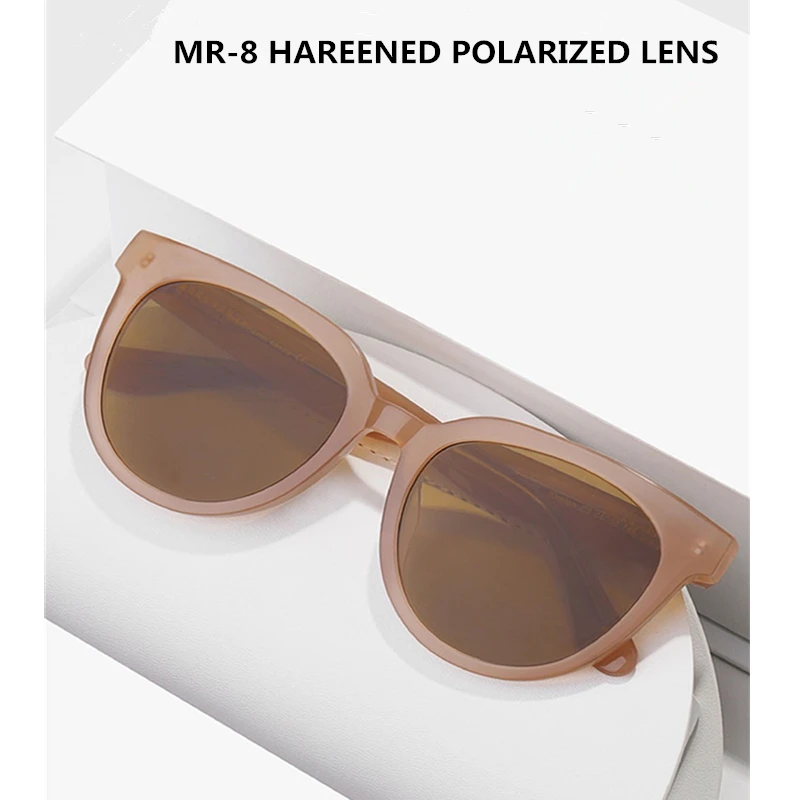 

Korean Brand Design Large Classic Acetate UV400 Protection Sunglasses Retro Round Mirrored Lens Women's Polarized Sun Glasses