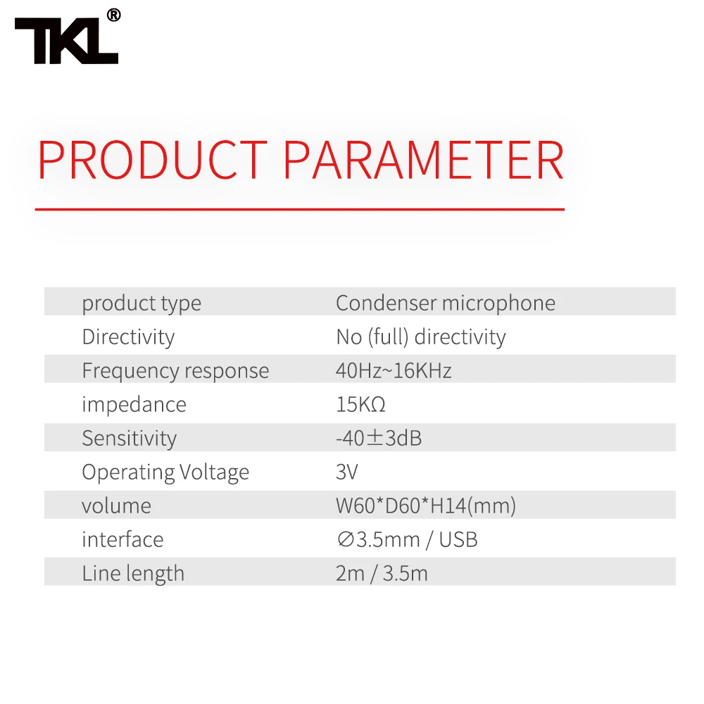 TKL USB конденсаторный микрофон всенаправленный настольный для встречи компьютера
