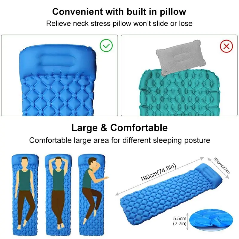 Надувной матрас для кемпинга пляжа пикника подушка одеяло спальный диван коврик