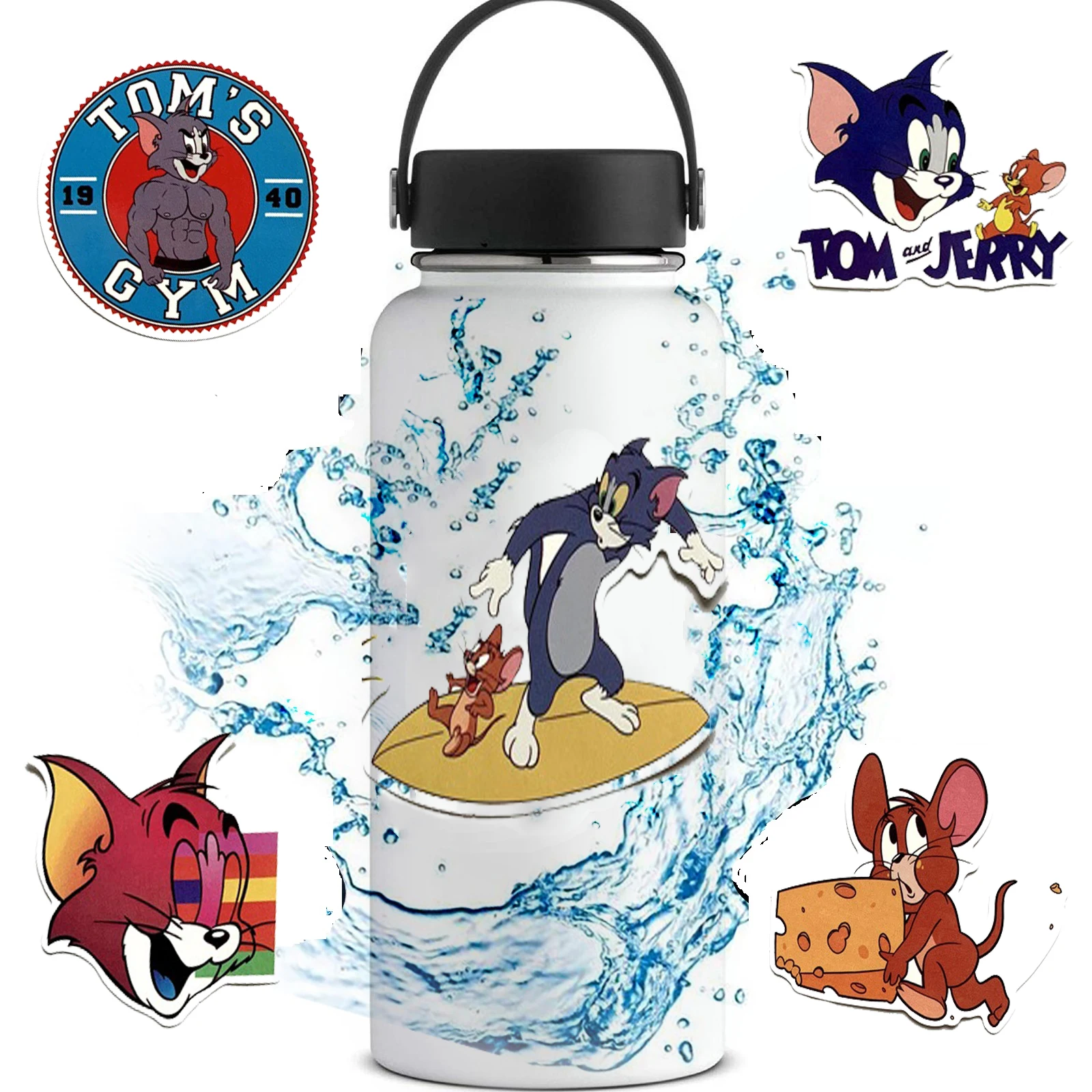 The New Hot! 15PCS Disney Tom&ampJerry Cat and mouse Stickers Anime Waterproof Luggage Laptop Car Sticker Boy Girl Kids Gift Toy | Игрушки и
