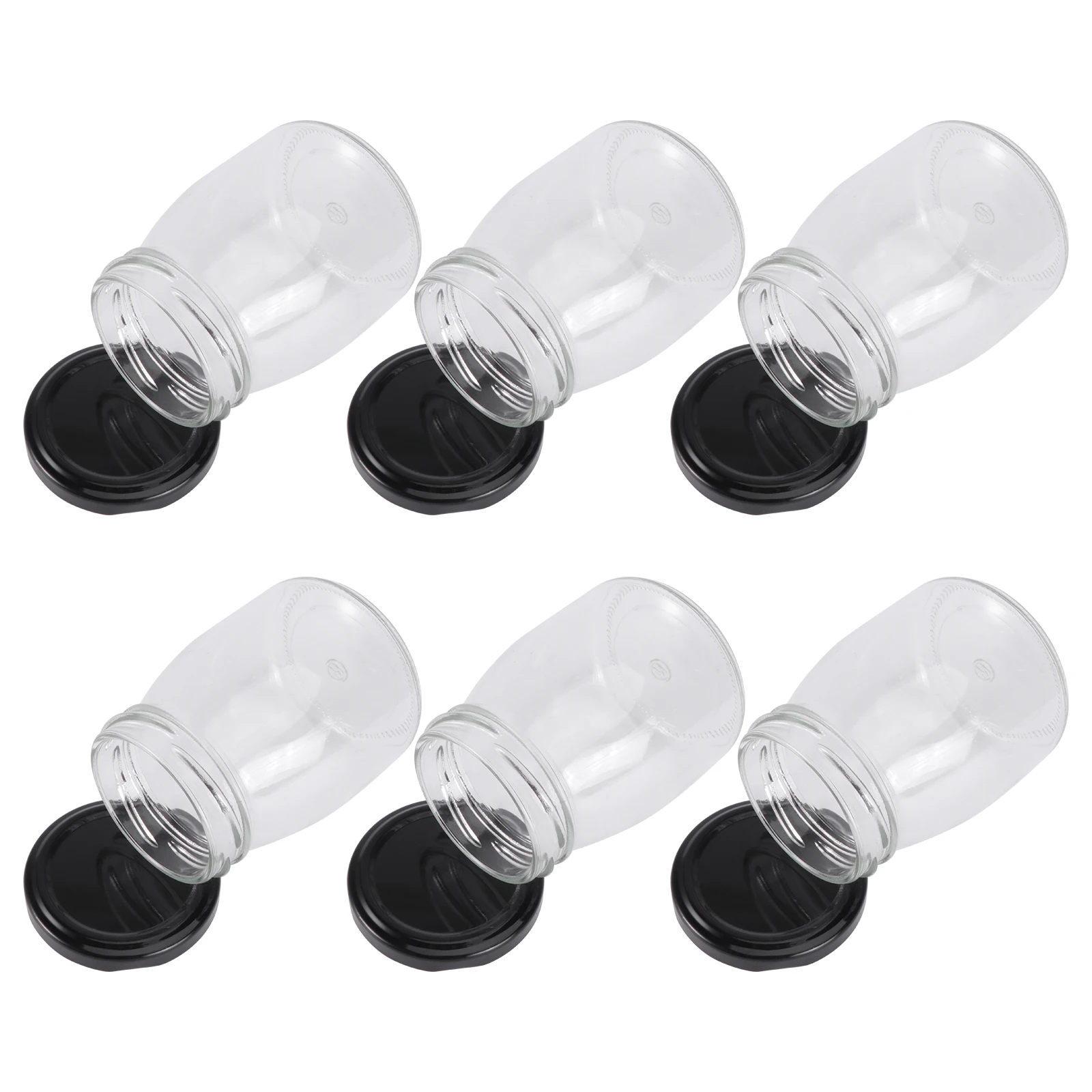 

6Pcs 200ml Heat Resistant Bottles Home Dessert Bottles Glass Bottles Kitchen Supplies