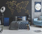 Виниловая наклейка на стену, с геометрической картой мира