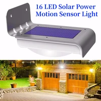 16 led solar power wall light pir motion sensor outdoor waterproof lighting lamp for garden yard decoration
