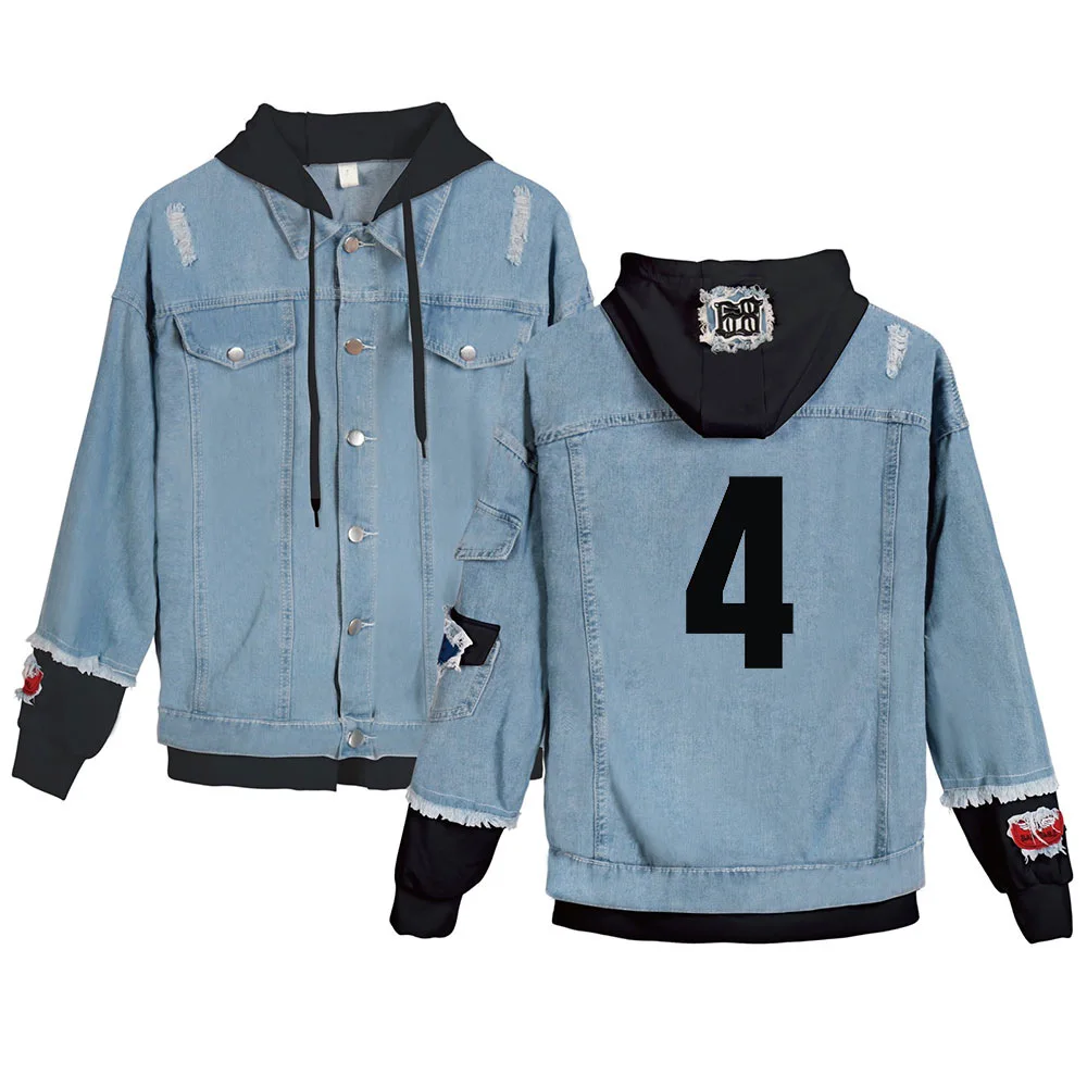 

New product new volleyball young printing leisure trend around jean jacket