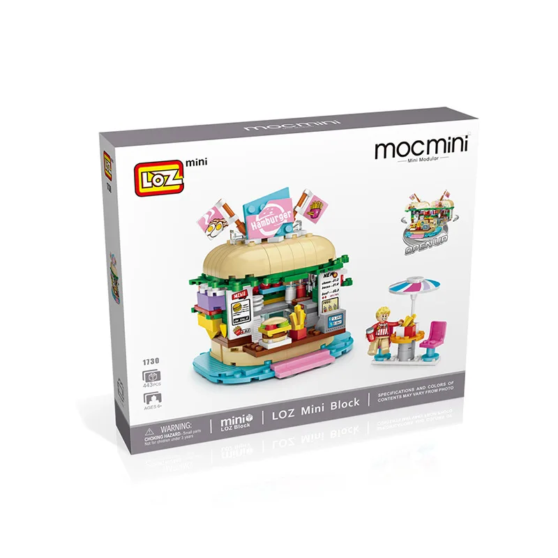 New LOZ Mini Blocks Amusement Park Drinks Shop Burger Model Kid Gift Plastic Building Toys Children | Игрушки и хобби