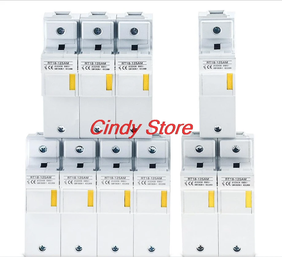 1 шт. 1P 2P 3P 4P RT18-125AM AC 690V 125A DIN рейку 58 мм x 22 для R017 держатель предохранителя *