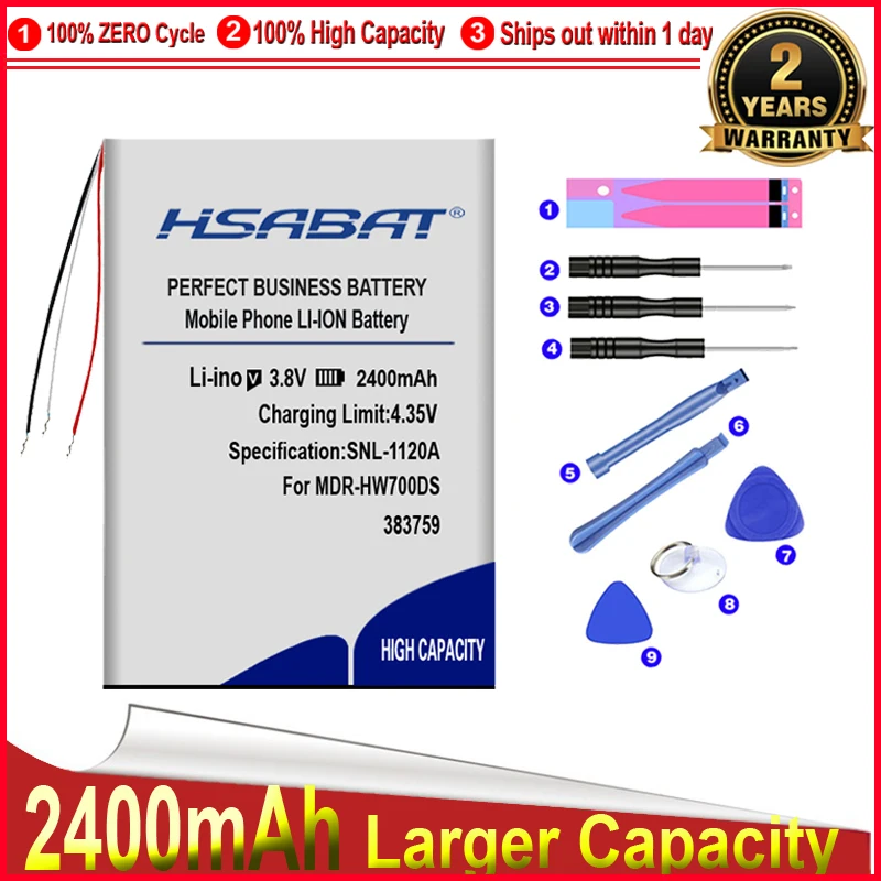 HSABAT 0 цикла 2400 мА/ч LIS1494HNPPC Батарея для Sony MDR HW700DS NWZ F800 F805 F806 A15 LIS1494
