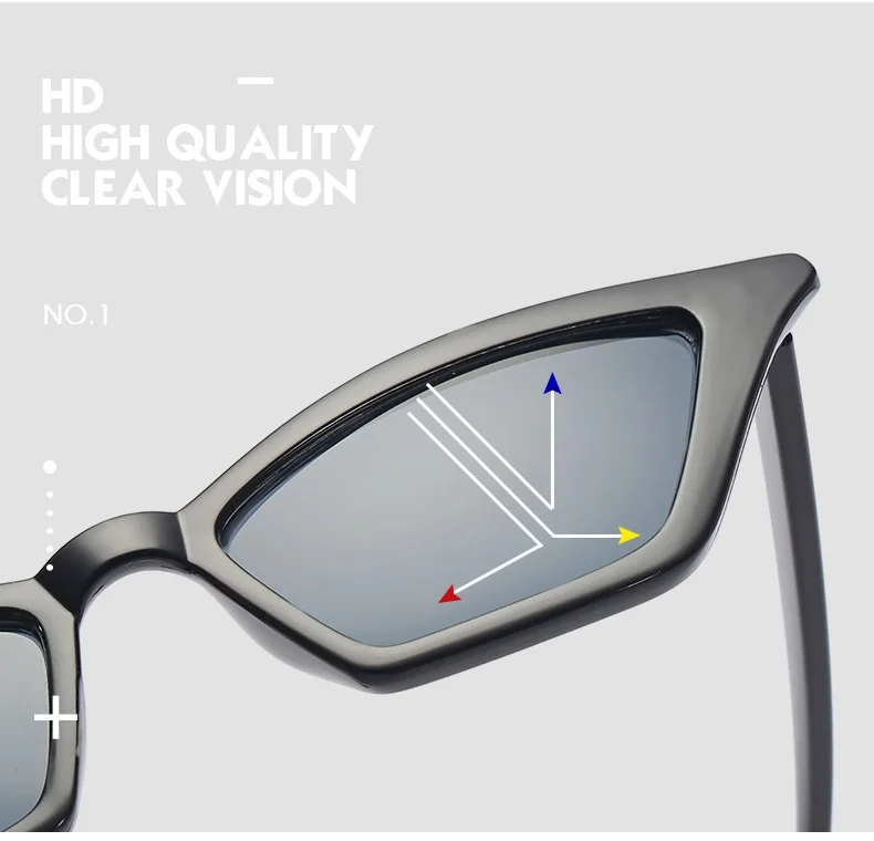 Маленькие солнцезащитные очки для женщин 2021 Модные кошачий глаз брендовые