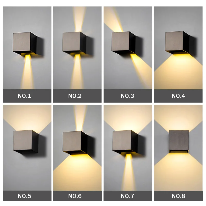 Современный светодиодный настенный светильник для дома IP65 Алюминиевый вверх