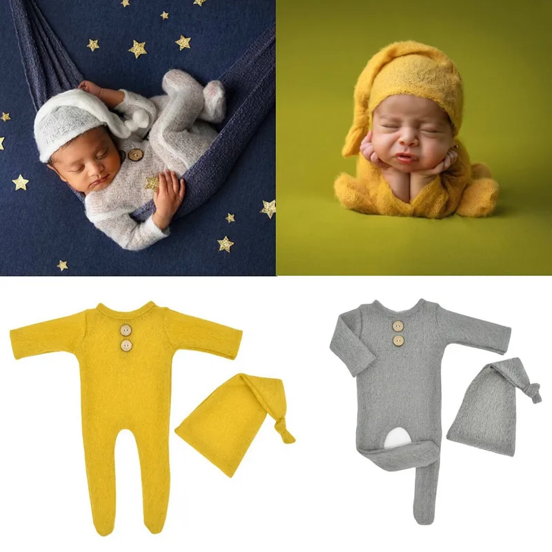 Pelele de lana tejido para reci&eacute;n nacido, accesorios de fotograf&iacute;a, monos para beb&eacute;, traje para estudio de fotograf&iacute;a, accesorios para sesi&oacute;n-0