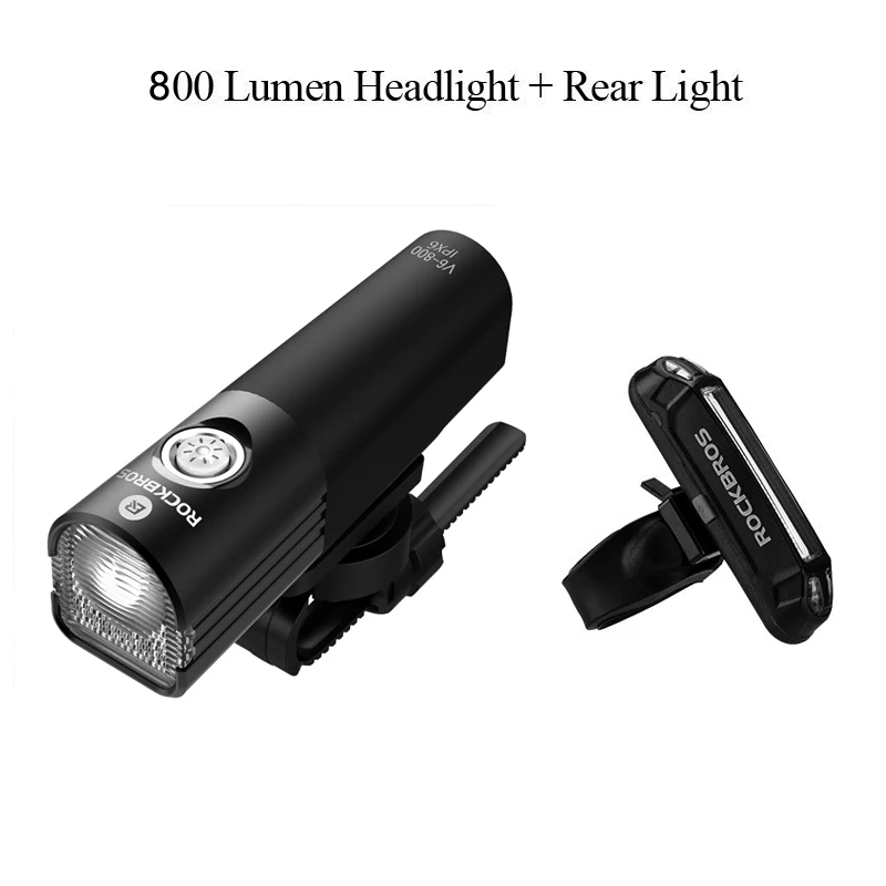 800 lumen group 1 ROCKBROS 400LM велосипедный светильник, головной светильник, велосипедный руль, передняя лампа MTB Rode Cycling, USB Перезаряжаемый флэш-светильник, безопасный задний светильник - Цвет: 800 lumen group 1