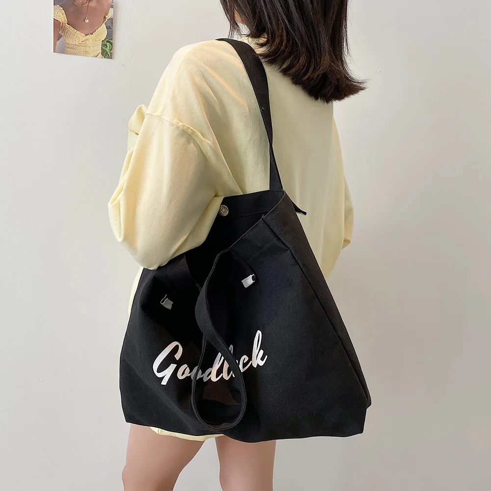 

Сумка-шоппер Женская холщовая, с буквенным принтом