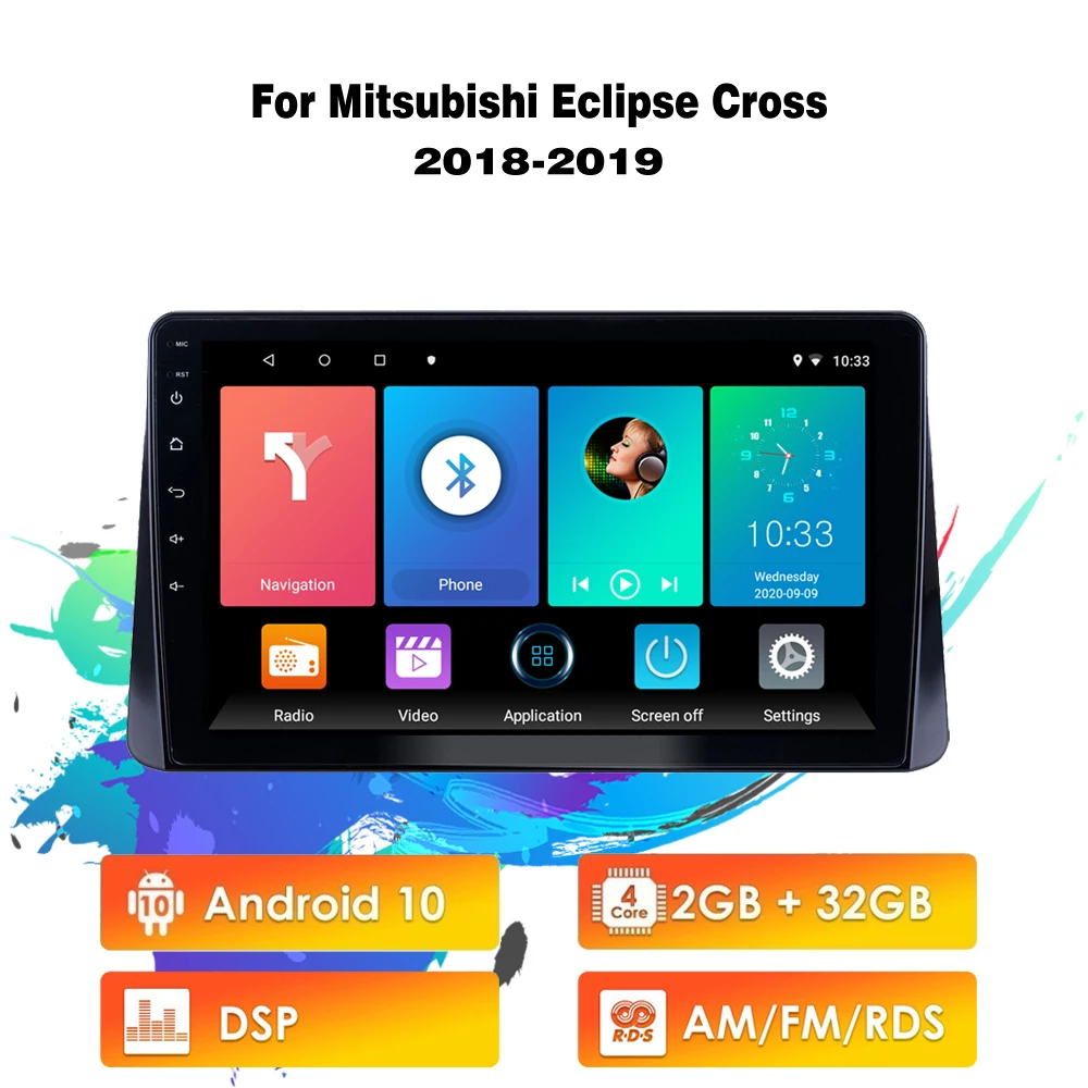 Eastereggs For Mitsubishi Eclipse Cross 2018 2019 10.1 inch Android 10 RDS DSP 2 Din Car Multimedia Navigation GPS Autoradio