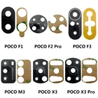 Стеклянная линза для задней камеры Xiaomi Poco M3  Poco F3  Poco X3 NFC  F2 ProF1, 10 шт.лот, стеклянная линза с клейкой наклейкой