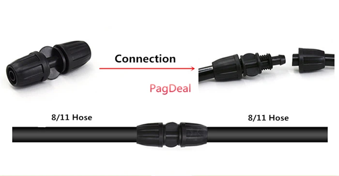 

5pcs 8 / 11mm Hose Connector Super Seal Lock Fittings 2 Way Splitters For Garden Irrigation Automatic Watering System