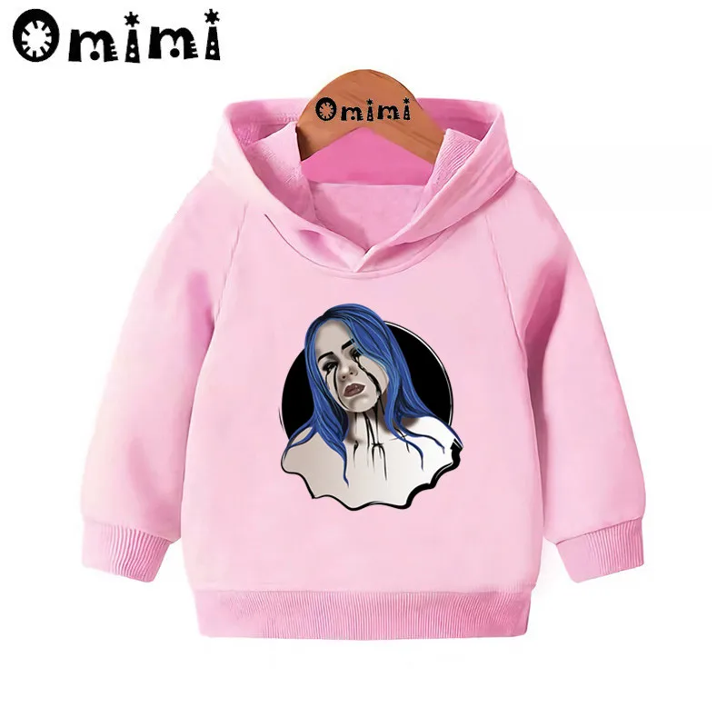 Детские толстовки Billie Eilish в стиле хип хоп детские повседневные с капюшоном