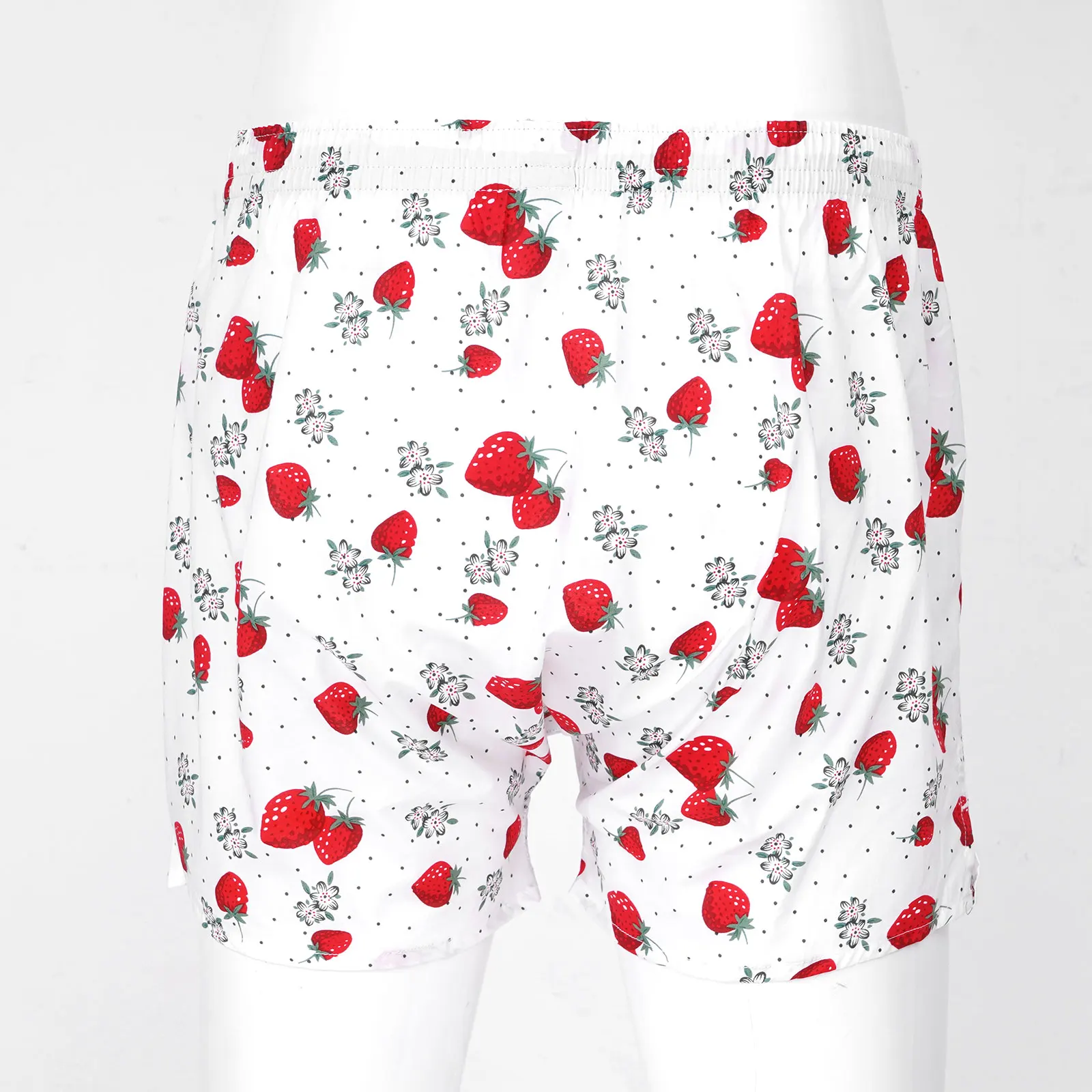 Для мужчин хлопковые трусы боксеры милые с рисунком в виде клубники Повседневное