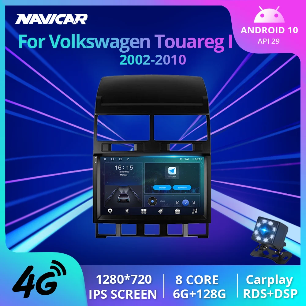 Автомагнитола 2 Din с IPS-экраном Android 2002 для Volkswagen Touareg I 1 GP 2010-стереоприемник GPS