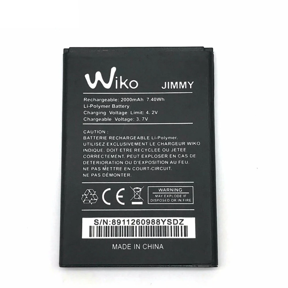 Оригинальный аккумулятор Jimmy для телефона Wiko 100% мАч Замена литий полимерной