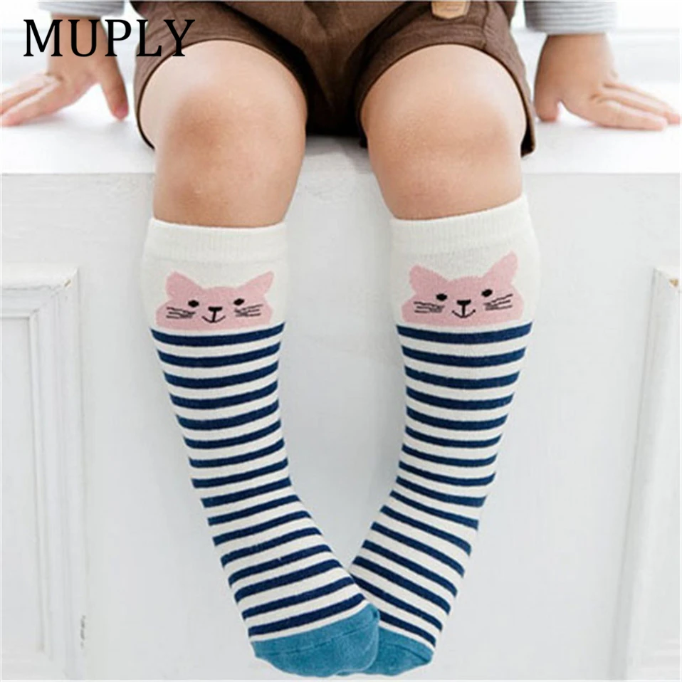 Newborn Kids Girl Boy socks Animal Pattern Anti-slip Knee High Sock Baby Fox Cat Cotton Cute Cartoon Infant Toddler socks