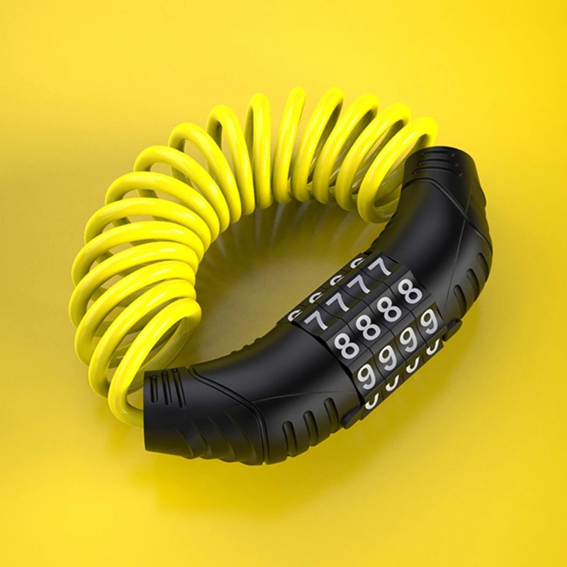 

Motorcycle anti-theft helmet lock password bicycle lock cable self winding, easy to use, easy to store, waterproof and not rusty