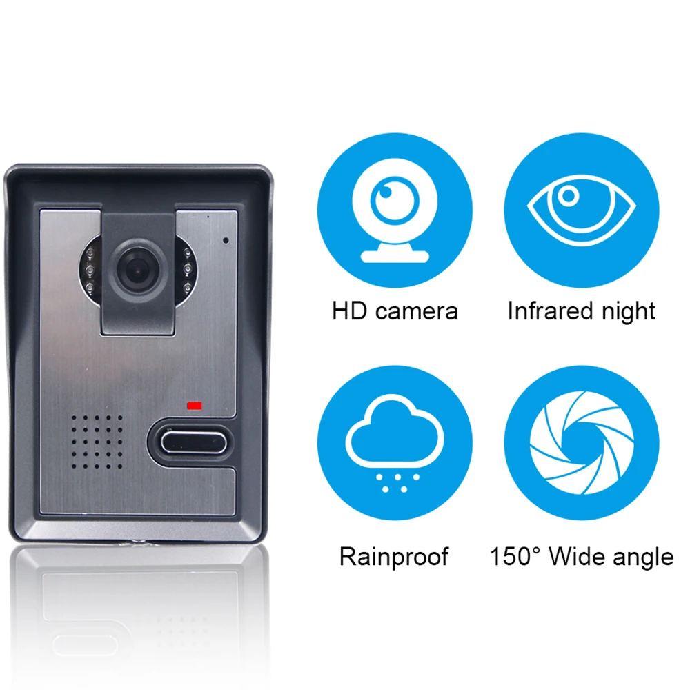 Проводная система видеодомофона 7 дюймов проводной дверной звонок монитор IR CUT