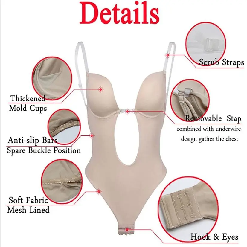 Женское белье для похудения Корректирующее глубокий u-образный бюстгальтер