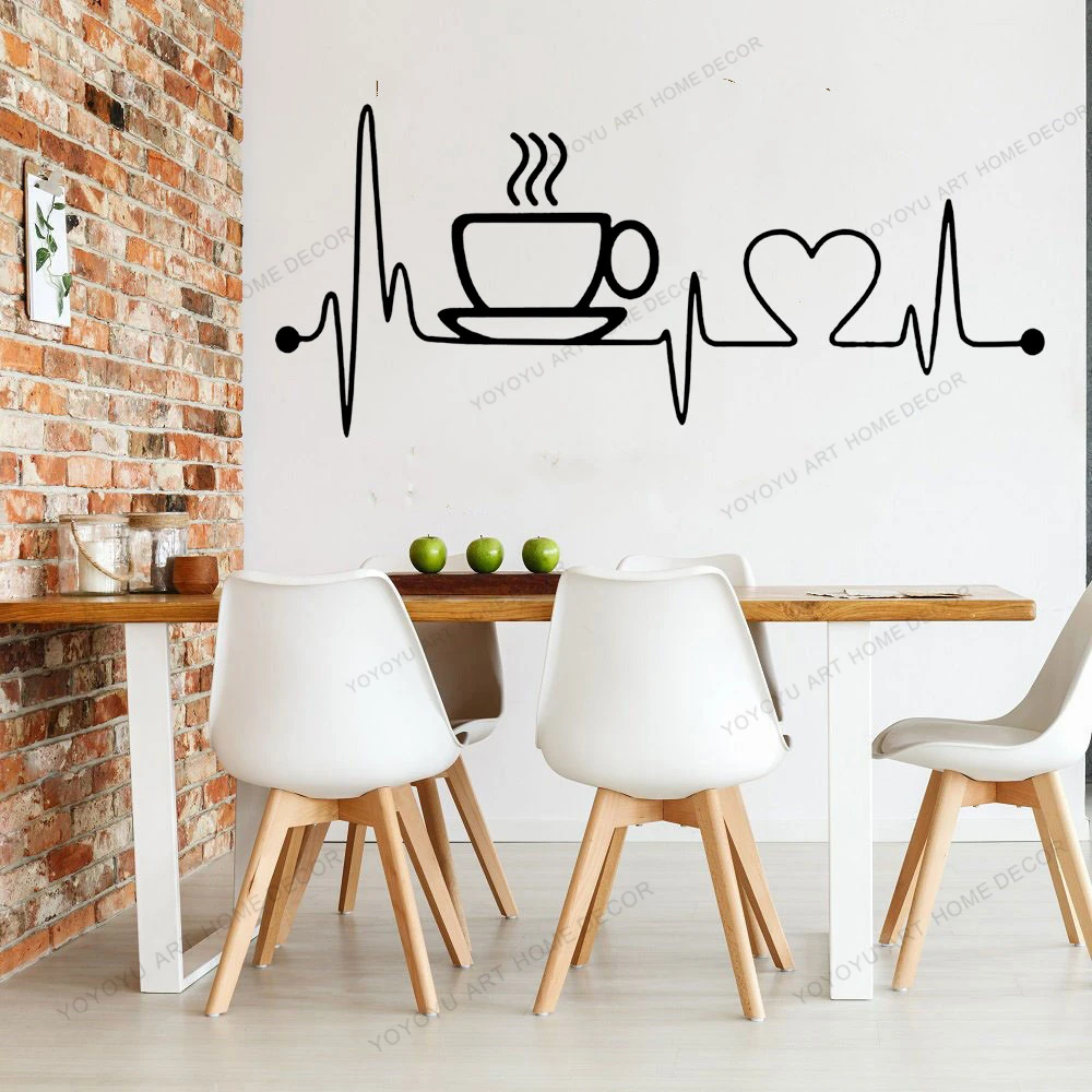 

Coffee Dining Shop Wall Stickers Vinyl Wall Decals Kitchen Stickers English Quote Home Decorative Stickers PVC CX1113