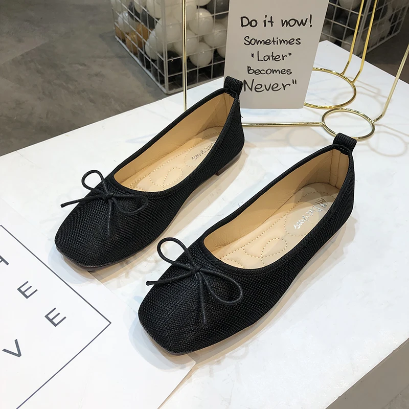 Женские туфли на плоской подошве с бантом бабочкой Сезон весна осень Яркие цвета