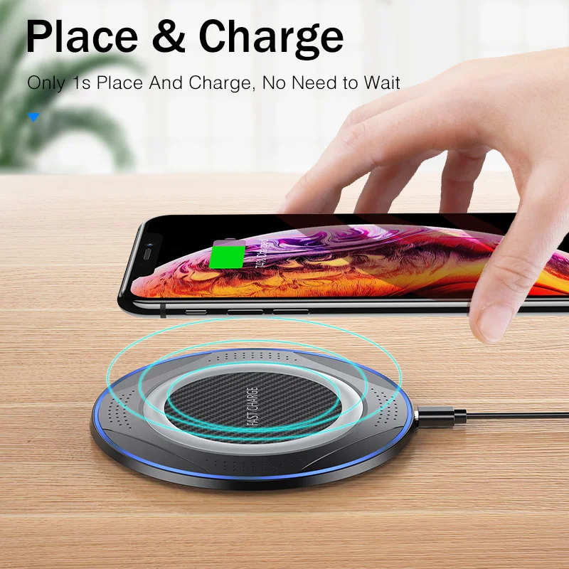 DCAE 10 Вт Быстрая зарядка беспроводное зарядное устройство для iPhone 11 Pro Max X XR XS 8 Airpods