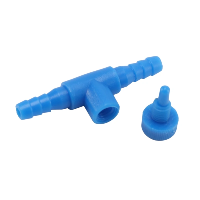 

100Pcs Blue Plastic 2 Way Aquarium Fish Tank Air Pump Control Valve for 4mm Air Pipe