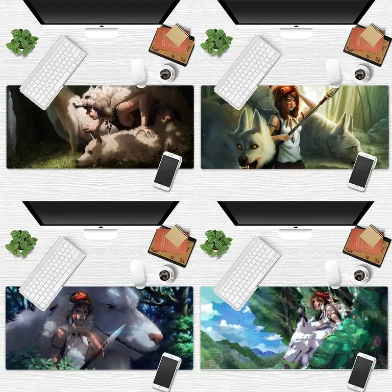 

Anime Princess Mononoke Locking Edge Mouse Pad Game Desk Table Protect Game Office Work Mouse Mat pad