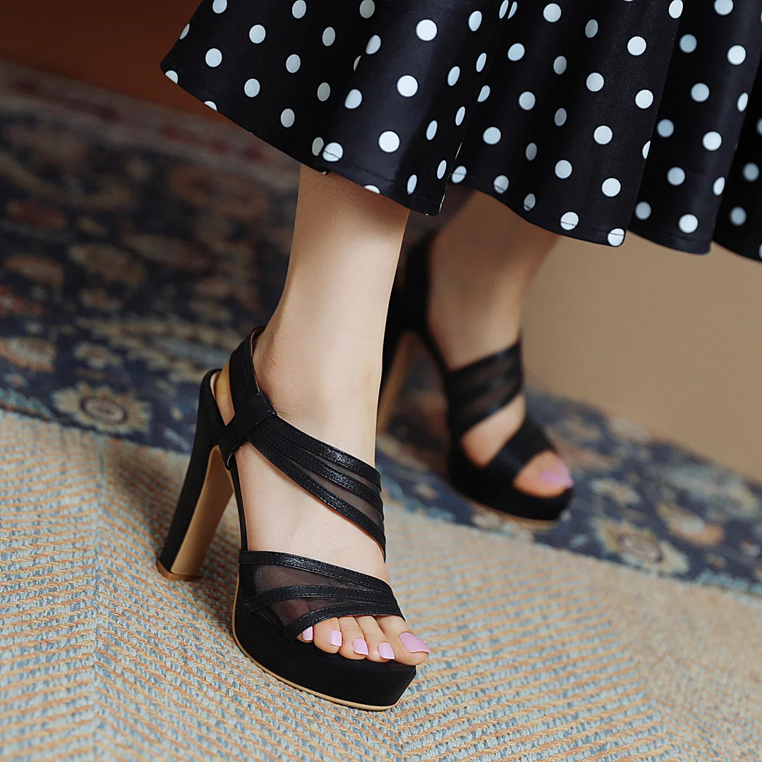 

Women Heels Shoe Sandals Women's Sandal Summer for Shoes New2021 Sandals Female Pumps Woman Luxury High-heeled Peep Toe Platform