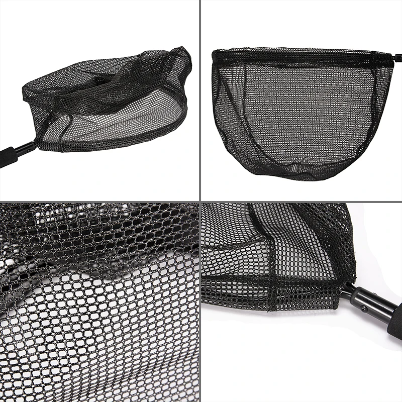 

Fly Fishing Landing Net Alunimum Alloy Frame Soft Rubber Mesh EVA Handle Carp Bass Trout Fishing Tools High Quality