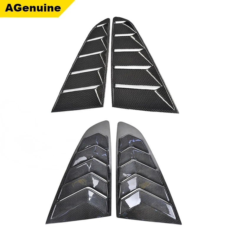 

Hi-end Carbon Fiber Rear Side Fender Shutter Window Air Outlet Decorative Trims For Ford Mustang 2015-2019