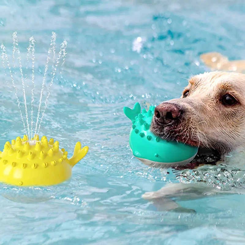 

Dog Toy Electric Water Float Swimming Pet Bath Water Polisher Dog Toy Waterjet Whale Pet Bite Interactive Tool Toys Household