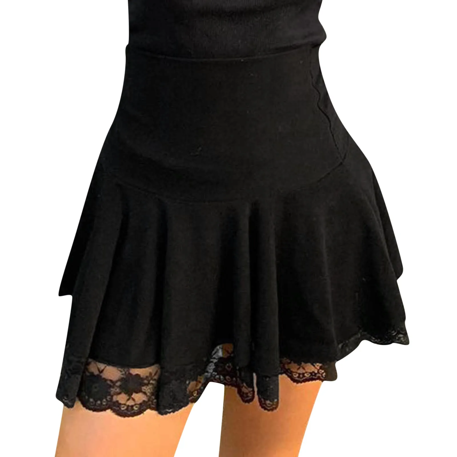 

Summer New Women's Skirt Solid Color Lace Sexy High Waist Slim Fashion All-match Short Skirt бки ление женские 2021 L1