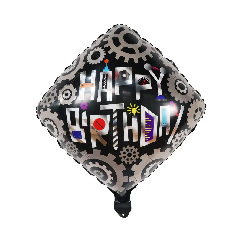 

10/20/50pcs Cartoon Pioneer Robot Head Foil Helium Balloons Square Mechanical Gear Globos Birthday Party Decorations Kids Toys