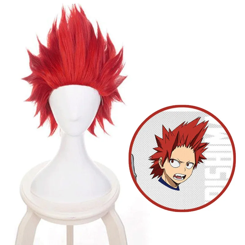 

Anime My Hero Academia Kirishima Eijirou Cosplay Wig Red Hair Short Wig New